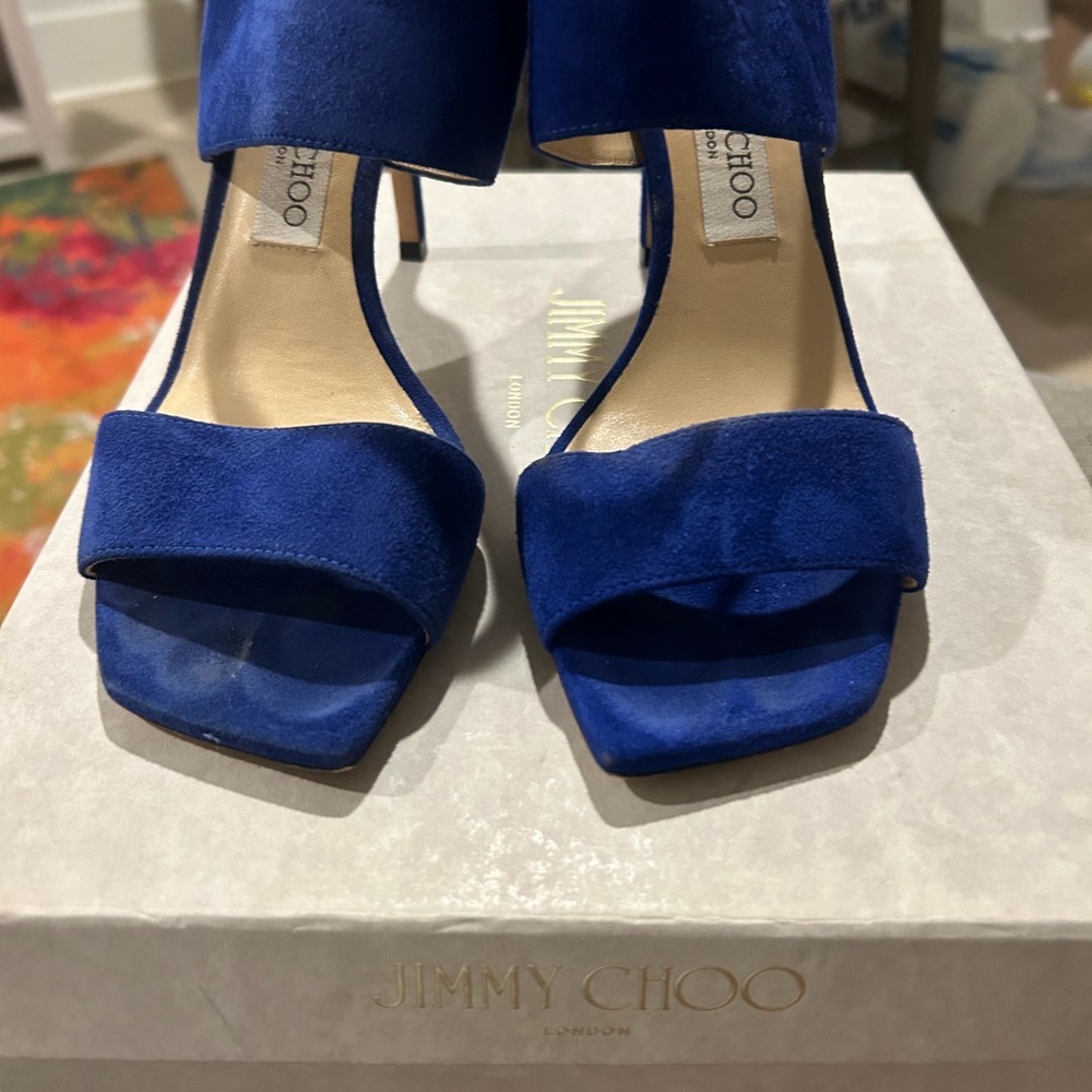 Jimmy Choo Vibrant Blue Suede Heels